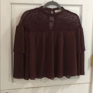 high neck peasant blouse